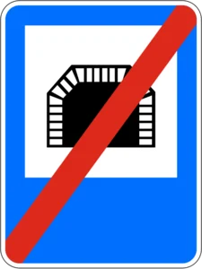 Пътен знак Д10: Край на тунела