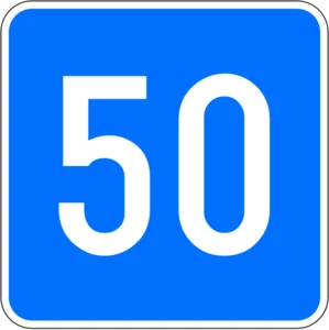 Пътен знак Ж19: Препоръчителна скорост